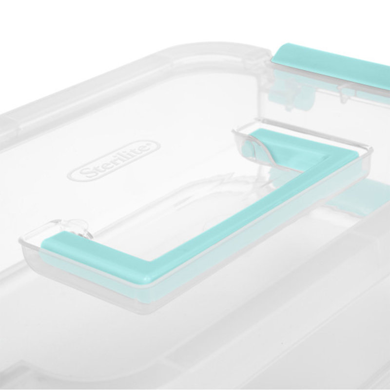 Sterilite Convenient Home 3-Tiered Stack Carry Storage Box, Clear