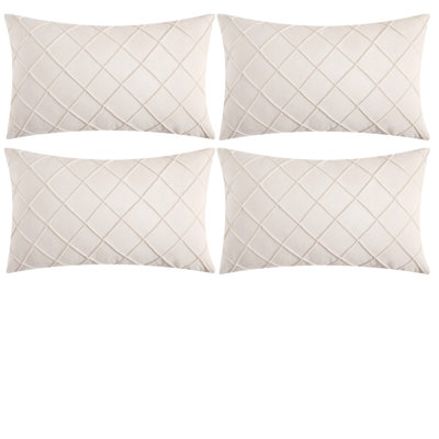 HCN_Set Of 4 Throw Velvet Self Cross Cushion Covers
