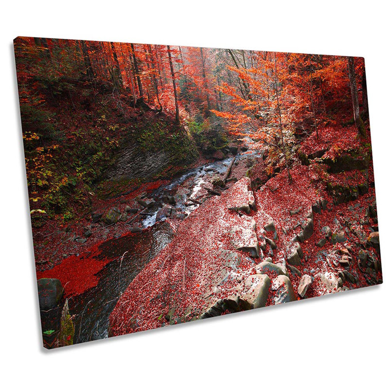 Countryside Red Landscape - Wrapped Canvas Print, 30.5cm H x 45.7cm W x 2cm D