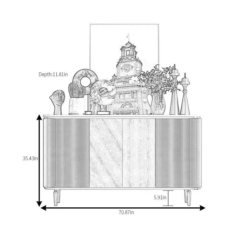 Light Luxury And Simple Sideboard, 35.43" H x 70.87" W x 11.81" D