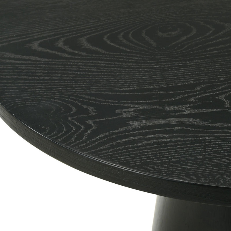 Jasper Ebony  20"W Round Console Table With Pedestal Base