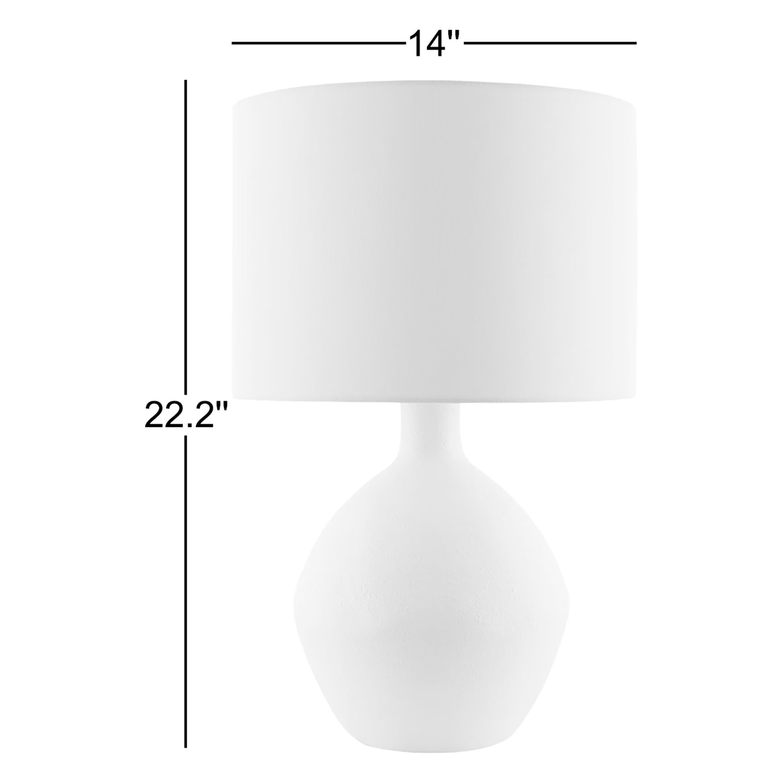 Ceramic Table Lamp, White, Gray