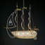 Akari Crystal Boat Chandelier 34"