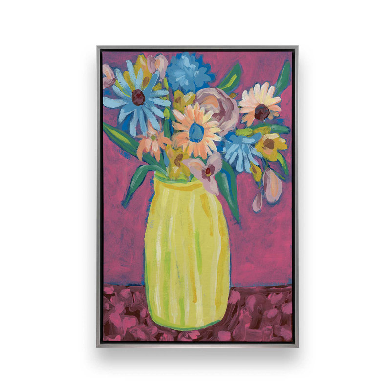 «Bouquet Surge II» par June Erica Vess, reproduction d'art, H 32 po x l 24 po, Argent argent