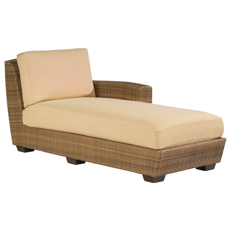 Saddleback Outdoor Chaise Lounge , Cushion Included, Sesame, Mocha