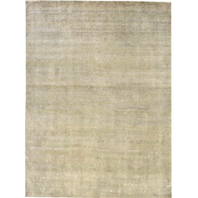 One-of-a-Kind Hand-Knotted New Age 8' x 11' Silk/Wool Area Rug in Camel/Gray -  NuStory, 21639