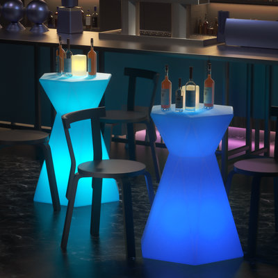 Tommy-Lee 29"H Patio Home 16 Color Changing LED Bar Table Light-Up Furniture