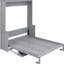 Grand lit avec tablette de bureau gris - qualité bureau