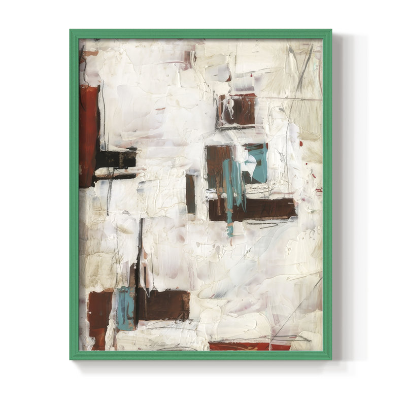City Blocks I, reproduction encadrée - bois massif, H 15 po x l 12 po, Vert