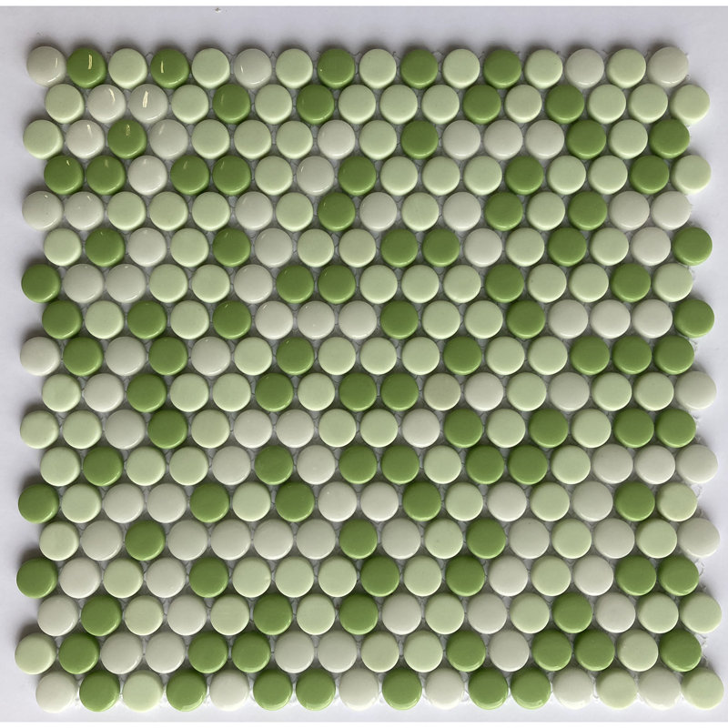 Carreau de mosaïque rond pour mur et plancher en verre 0,63 "x 0,63" Sicily, Muflier
