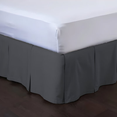 400TC Velcro Detachable Pleated Bed Skirt 15" Drop Length