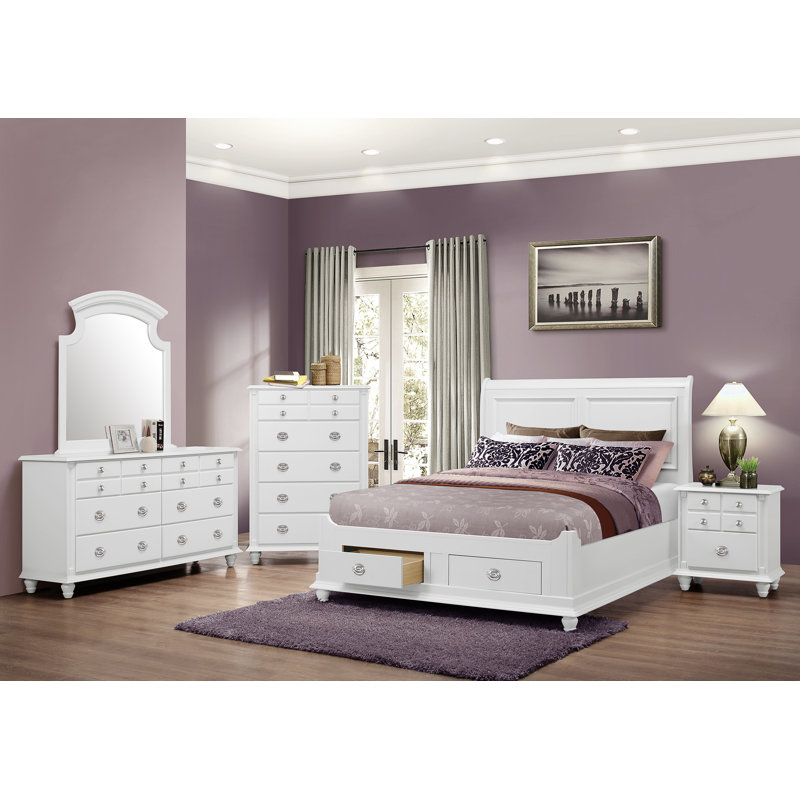Penncross Wood Flat Wall Mirror, White