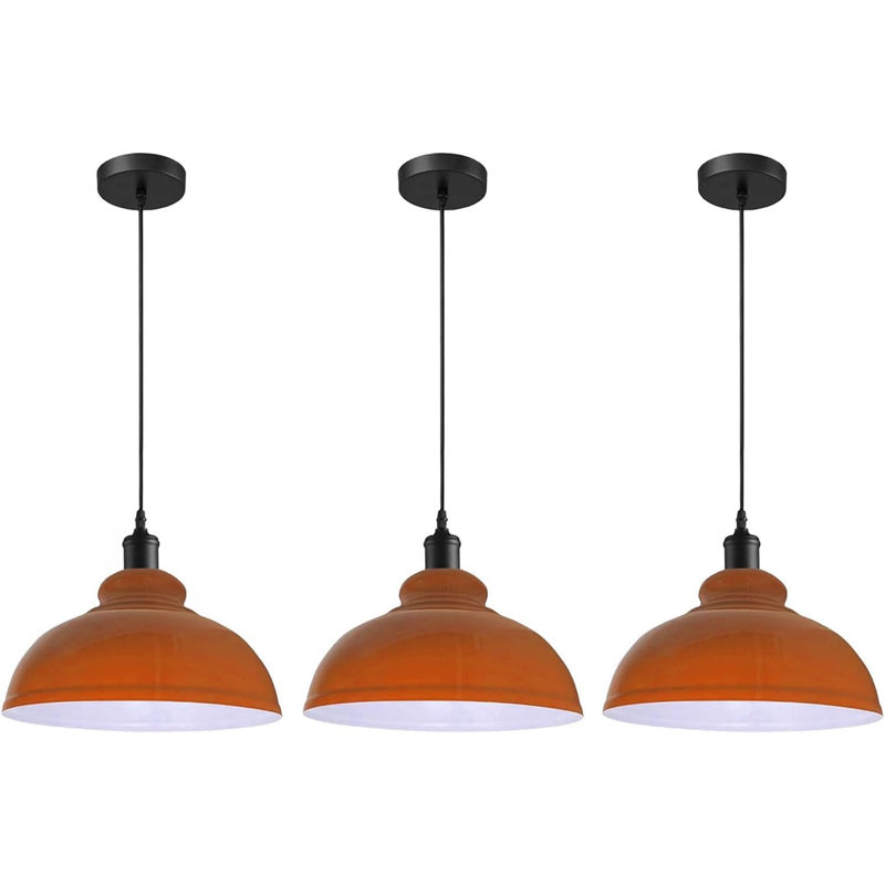 1 - Light Dome Pendant, Orange