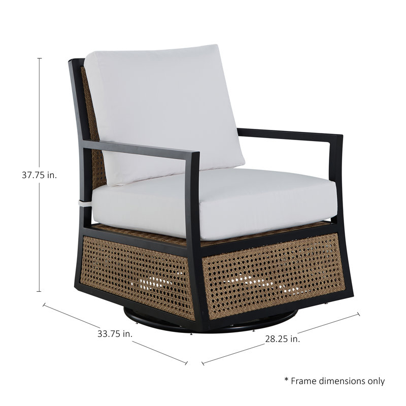 Fauteuil oscillant en aluminium et cannes Bermuda, Welt + Standard Fill, Bar Stripe Forest, Midnight And Natural Cane