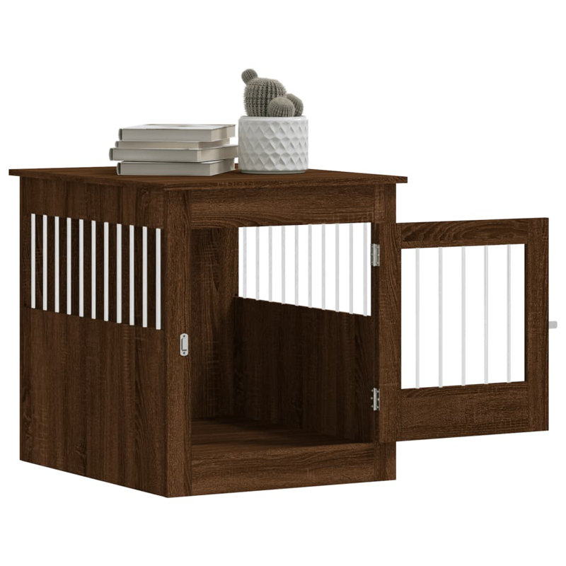 Pet Crate, Brown Oak, 71cm H x 64.5cm W x 80cm D