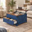 Farmhouse Square Lift Top Coffee Table With Hidden Storage And Drawer, 4-In-1 Multi-Functional Center Table For Living Room