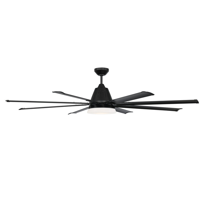 Wingtip 72'' Ceiling Fan with LED Lights, Flat Black