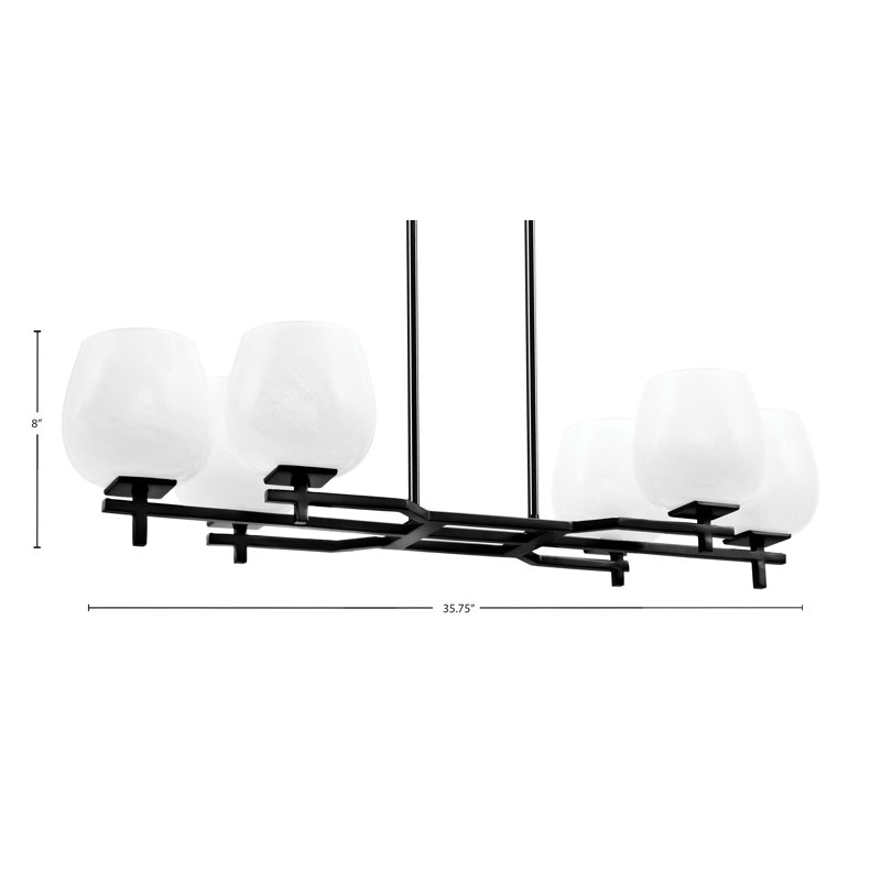 Luminaire pour îlot de cuisine 6 lumières Headland, Noir