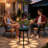 Smart End Table With Bluetooth Speaker: Round Side Table Led Nightstand With Usb Port For U-disk-313816799-313816797