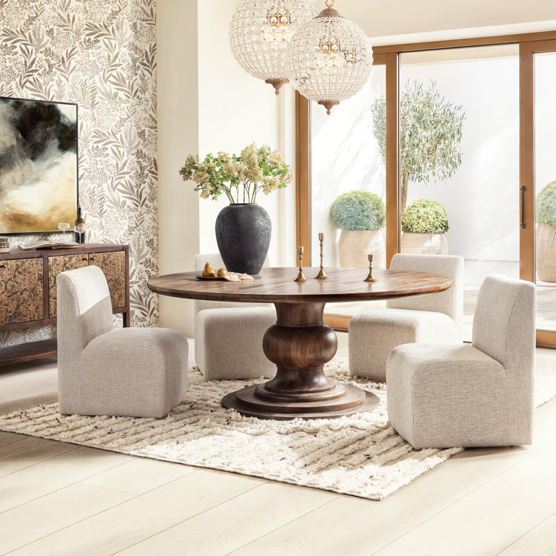 Hera Mango Wood Round Dining Table