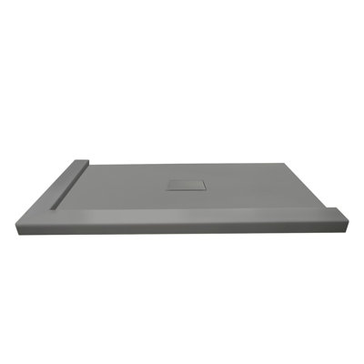 Transolid Trimslate 51-in x 40-in Shower Base with Adjustable Double Threshold and Center Drain