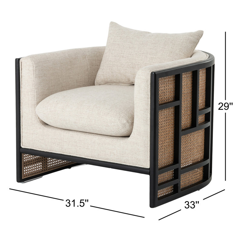 June Barrel Chair, Brushed Ebony, Thames Cream