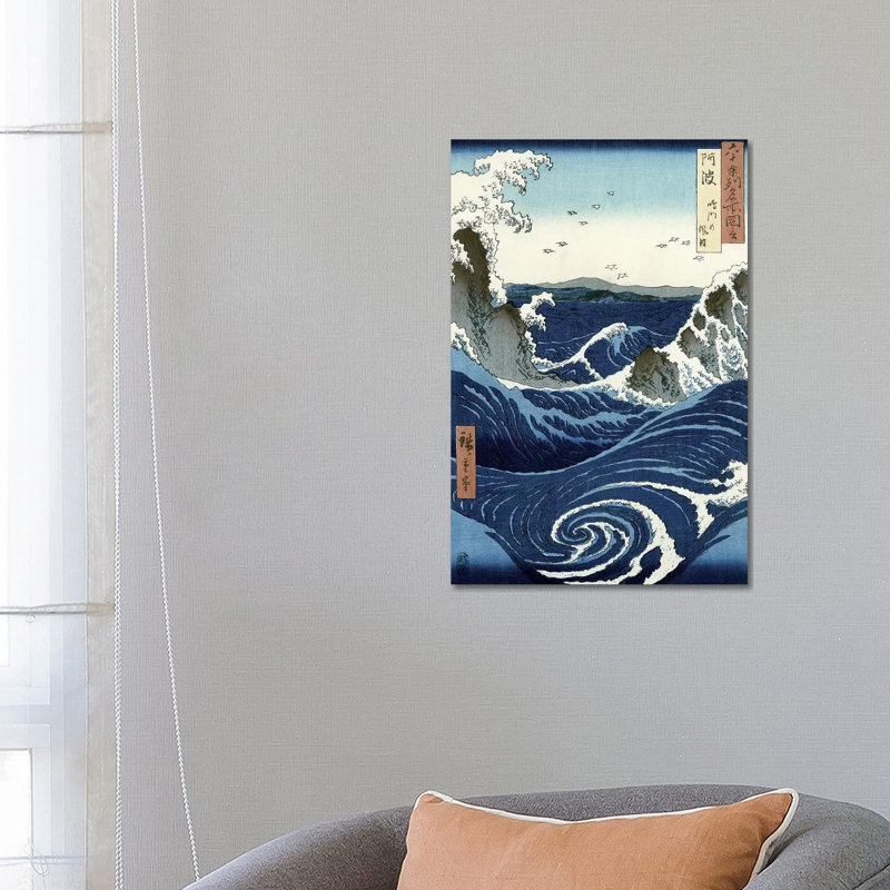 View Of The Naruto Whirlpools At Awa by Katsushika Hokusai - Print on Canvas, 66.04 cm H x 45.72 cm W x 1.91 cm D, No Frame
