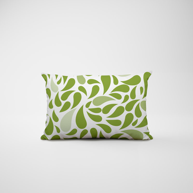 Paisley Outdoor Reversible Throw Pillow, Chartreuse