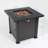 28" Propane Gas Fire Pit Table, 50000 BTU Square Steel Fire Pit