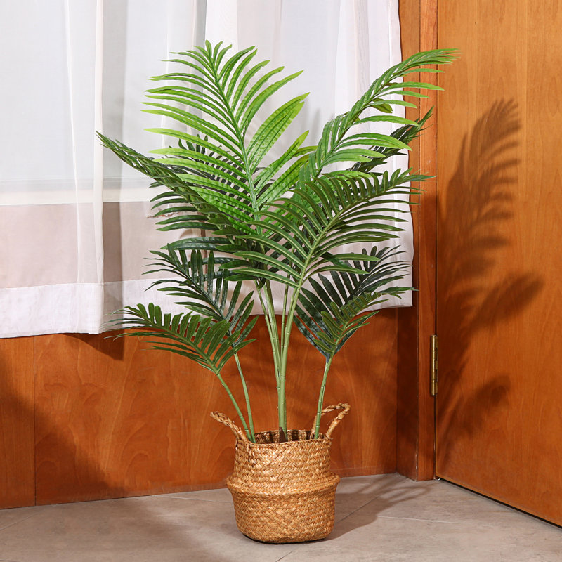 Palmier artificiel 43 po en pot noir Adcock, H 43 po x l 30 po x P 30 po