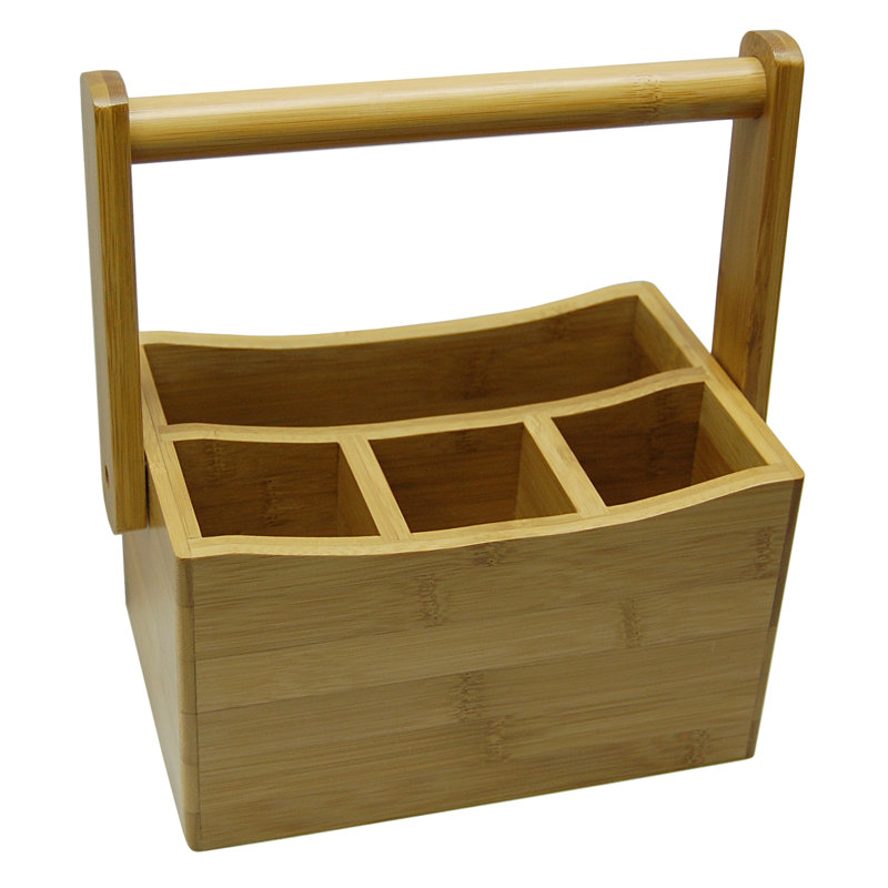 Bamboo Square Flatware Caddy