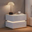 Modern Bedside Table 2 Drawer, Dimmable LED Lighting Nightstand with Wireless Charger-718613077