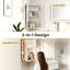 Corner Wall Mounted Bathroom Cabinet with Mirror&LED Light,40x29x60cm, 2 Shelves Single Door Bathroom Mirror Cabinet,Bathroom Storage Unit, Wooden Storage Cupboard for Toilet,Living Room,White