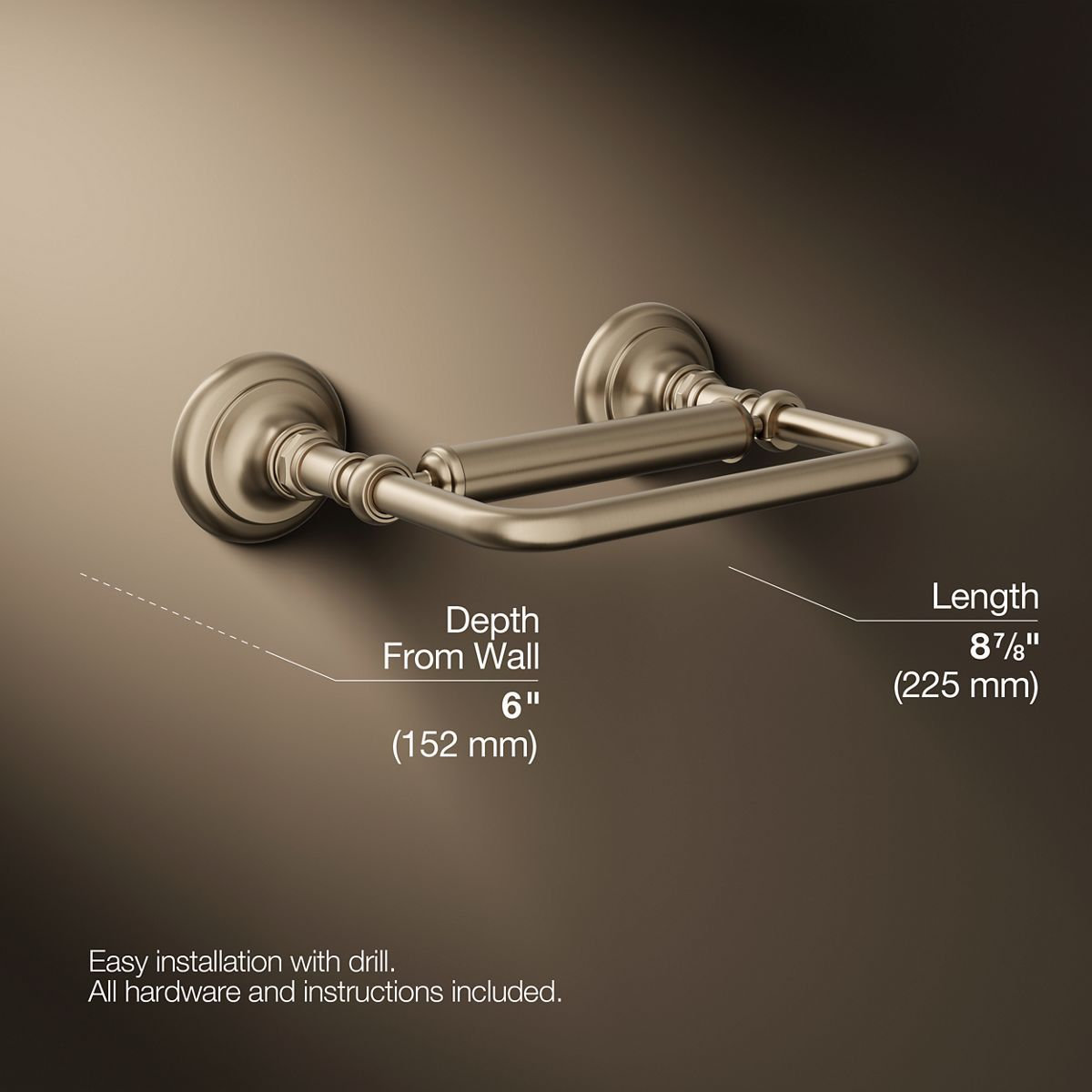 Artifacts Pivoting Toilet Paper Holder, Vibrant Brushed Bronze