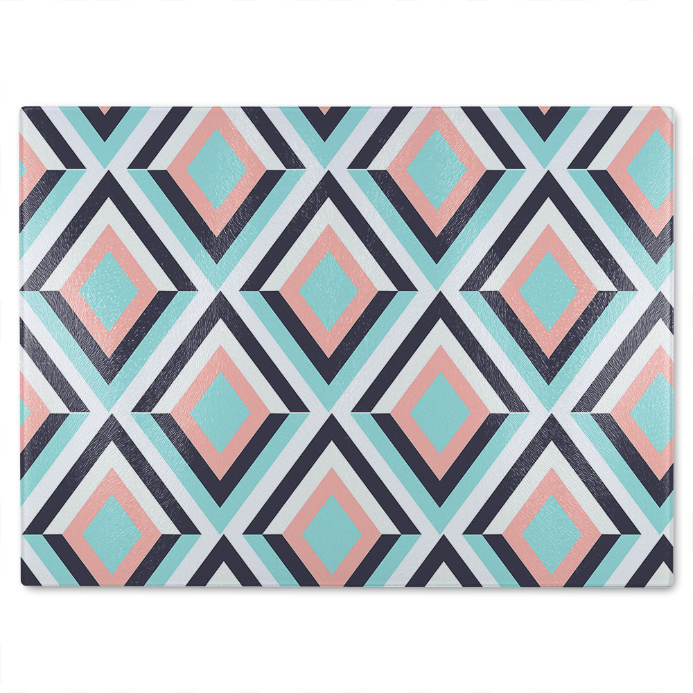 Geometric Pattern Glass Chopping Board