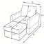 Ensemble de chaise longue, fauteuil modulaire et repose-pieds rembourrés en velours côtelé l 55 po-995086087