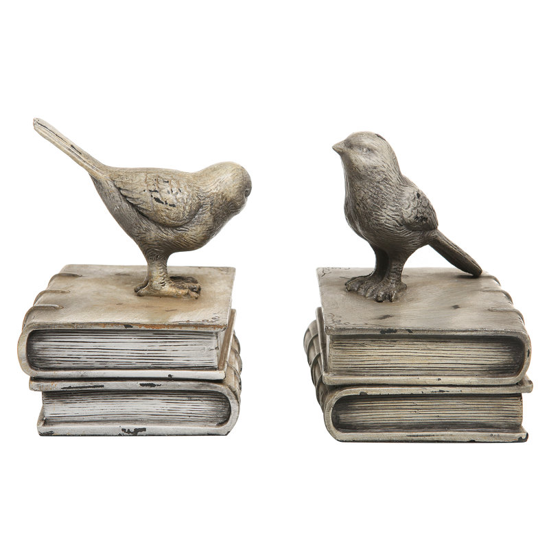 Resin Bookends, Vintage Grey