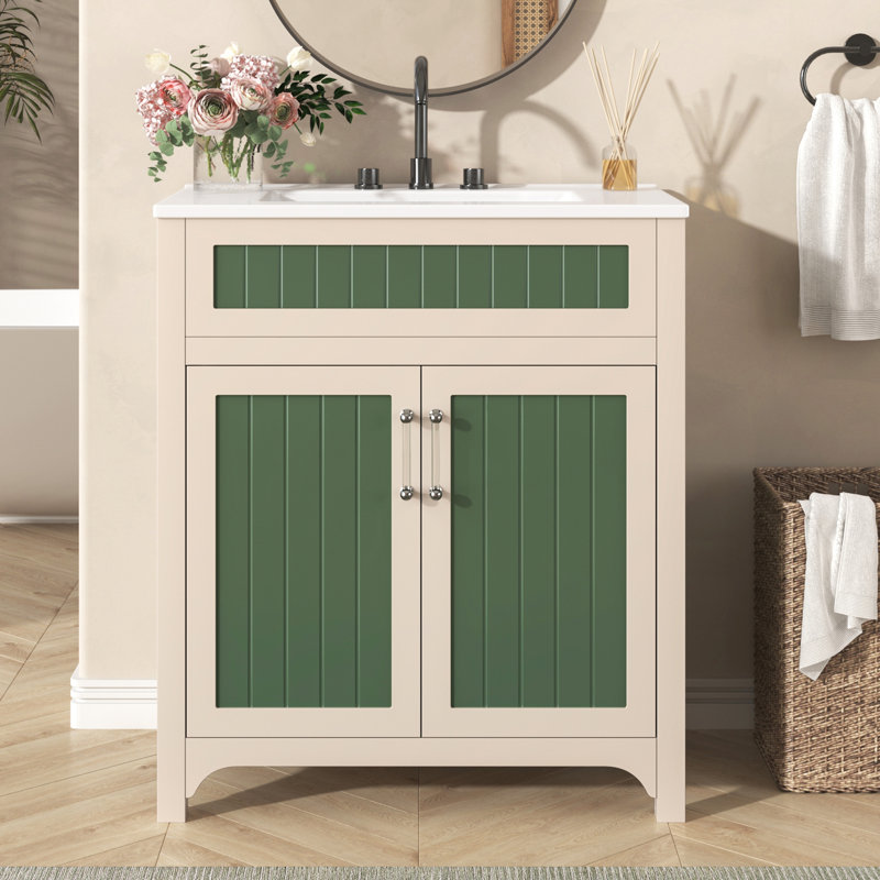 Meuble-lavabo simple 30 po avec comptoir en céramique