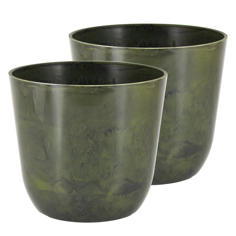 Pot à fleurs Kostival, Vert marbré