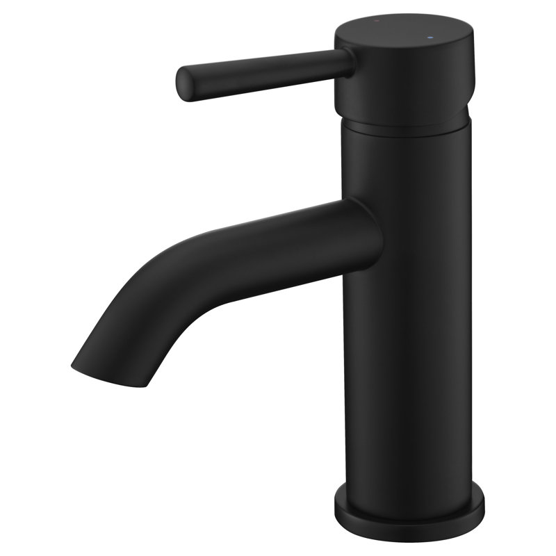 Euro Collection Single-Handle Deck-Mount Short Vessel Lavatory Bathroom Sink Faucet - Matte Black, Matte Black