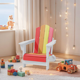 Kids’ Outdoor Adirondack Chair – HDPE, Weather-Resistant, Child-Size Patio Seating