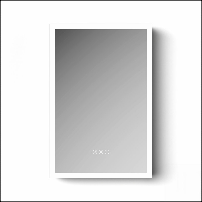 Armoire de toilette avec miroir à DEL avec anti-buée, 3 températures de couleur et tablettes réglables pour installation murale ou encastrée