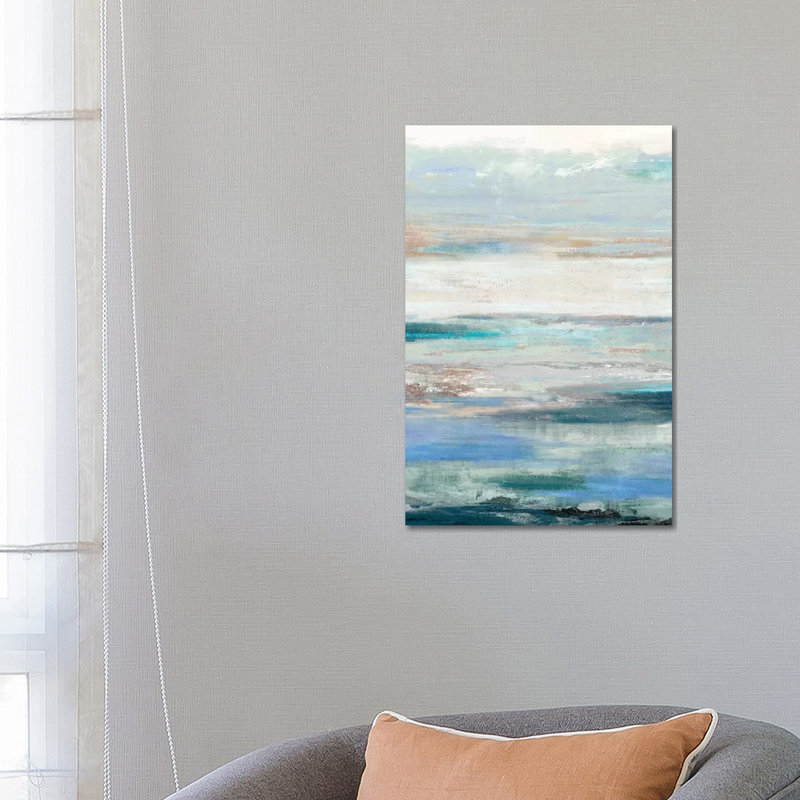 «Waves», reproduction sur toile, H 26 po x l 18 po x P 1,5 po, Toile avec cadre noir, Pas de tapis