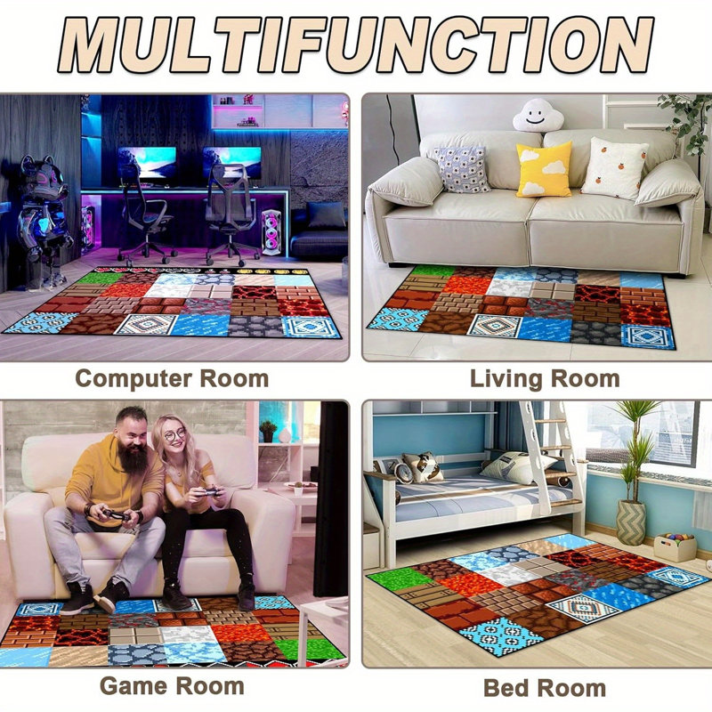 Pixel Game Carpet, Rectangle 3'11" x 5'2"