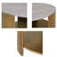  Table basse ovale de 40 pouces, plateau en marbre blanc véritable avec cadre en métal doré élégant