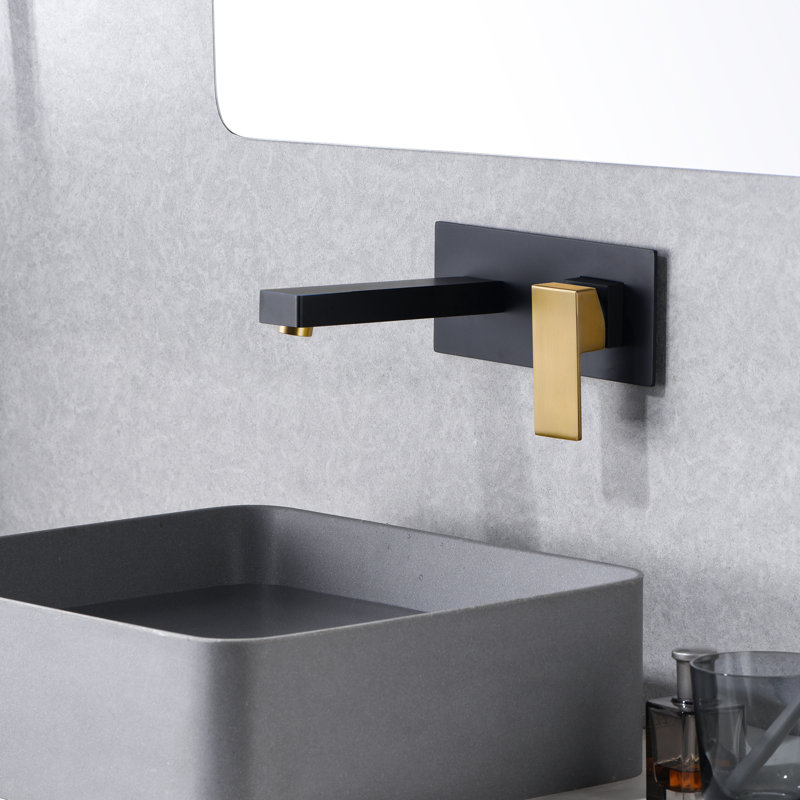 Bathroom Vanity faucet, Vanities Faucets Wall Sink Faucet Single Hole, Black/Gold