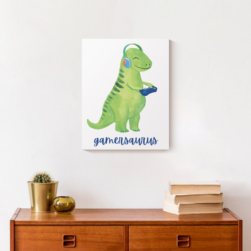 Gamersaurus Canvas Print, 14" H x 11" W