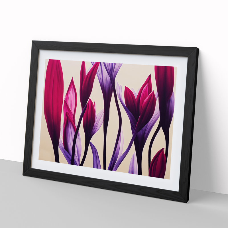 Sublime Flowers - Single Picture Frame Print, Black Framed, 46cm H x 64cm W x 2cm D