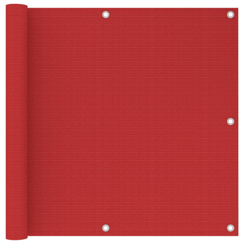 Écran de balcon en PEHD Vidaxl, L 196,9 po x P 35,4 po, Rouge