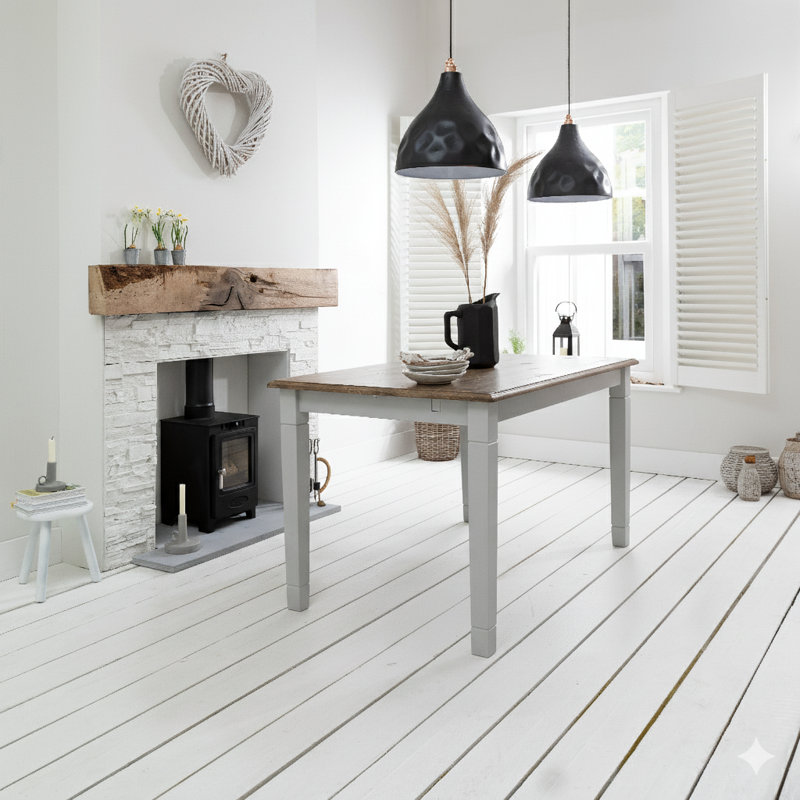 Pine Solid Wood Dining Table, 78cm H x 140cm W x 85cm D